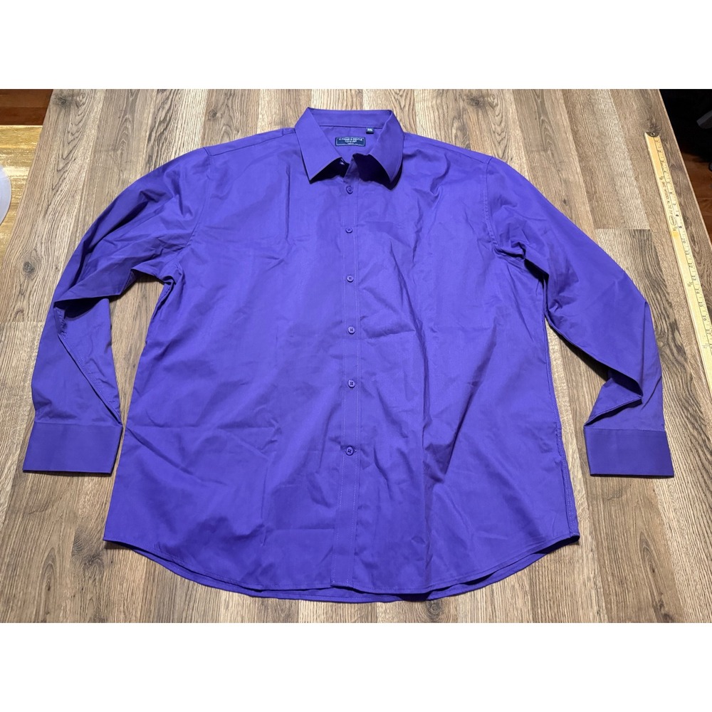 Alimens & Gentle Button Down Shirt Mens 2XL Purple Adult Regular Fit Long Sleeve